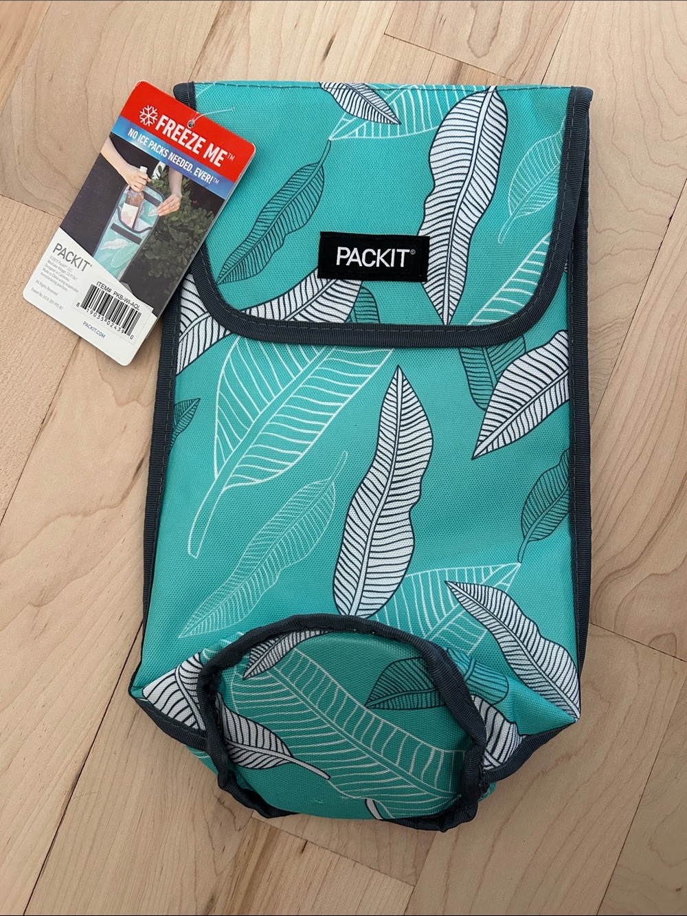 PackIt Teal Leaf Lunch Bag - Insulated Cooler Tote